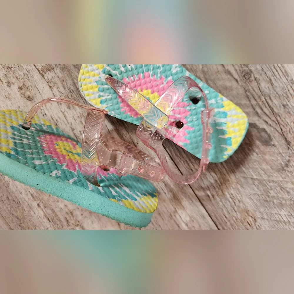 Baby Girl Tie Dye Back Strap Flip Flop Slides